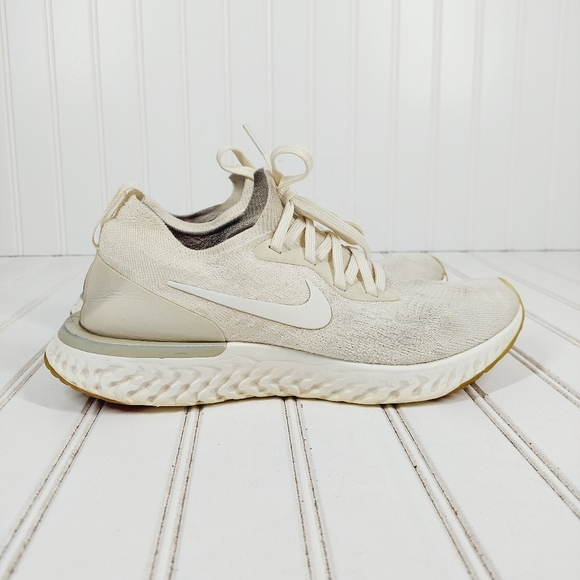 Nike Epic React Flyknit Light Cream Athleisure Running Sneakers E7 - Picture 5 of 12